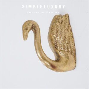 Brand New Doing-Goods Brass Swan Wall hook
